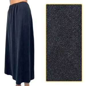 CP Shades Cotton Corduroy Texture Navy A-Line Elastic Waist Women's Large Skirt
